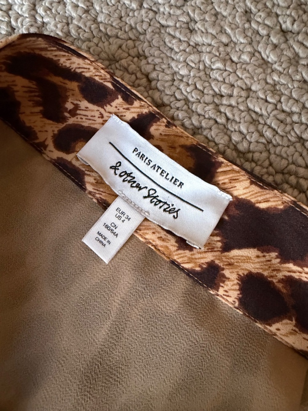 & Other Stories Pleated Leopard Maxi Skirt US 4 Xsmall XS Button-up - Picture 5 of 5
